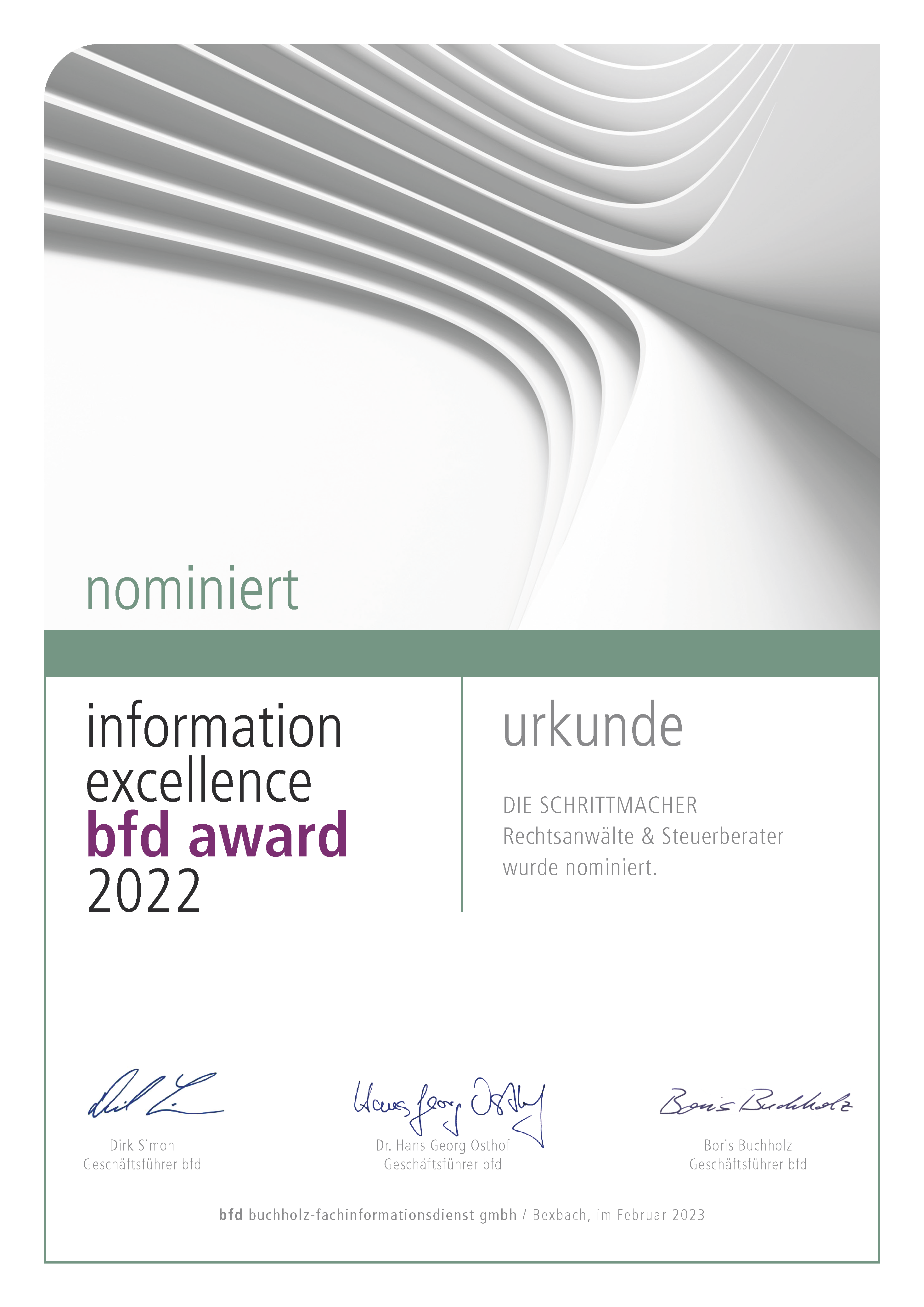 DIE SCHRITTMACHER - information excellence bfd award 2022