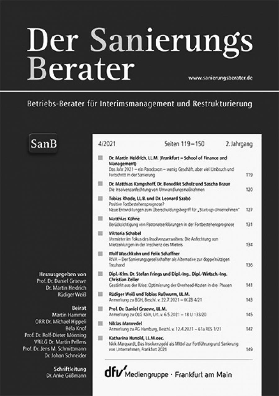 Berücksichtigung von Patronatserklärungen in der Fortbestehensprognose